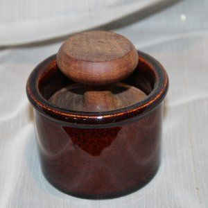 USA pottery jar with scoop